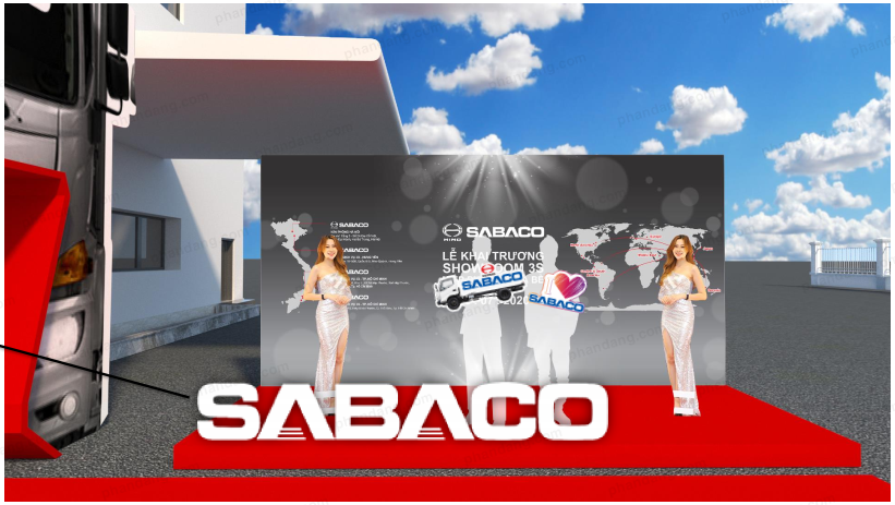 Ý tưởng Thiết kế 3D lễ khai trương showroom 3S Hino Sabaco